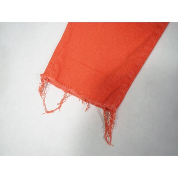 Mother Tomato Red Orange The Stunner Ankle Fray Play Date Jeans, Size 26 - Picture 3 of 15